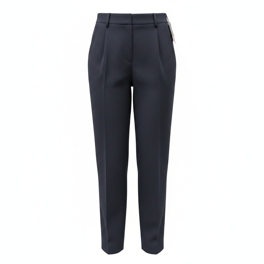 NWT Dress Pants Savion 8 Womens Navy High Rise Pleated Tapered Trousers 103812‎